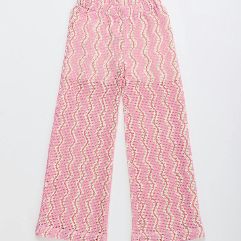 WAVY KNIT PANTS PINK