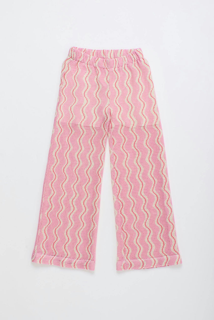 WAVY KNIT PANTS PINK