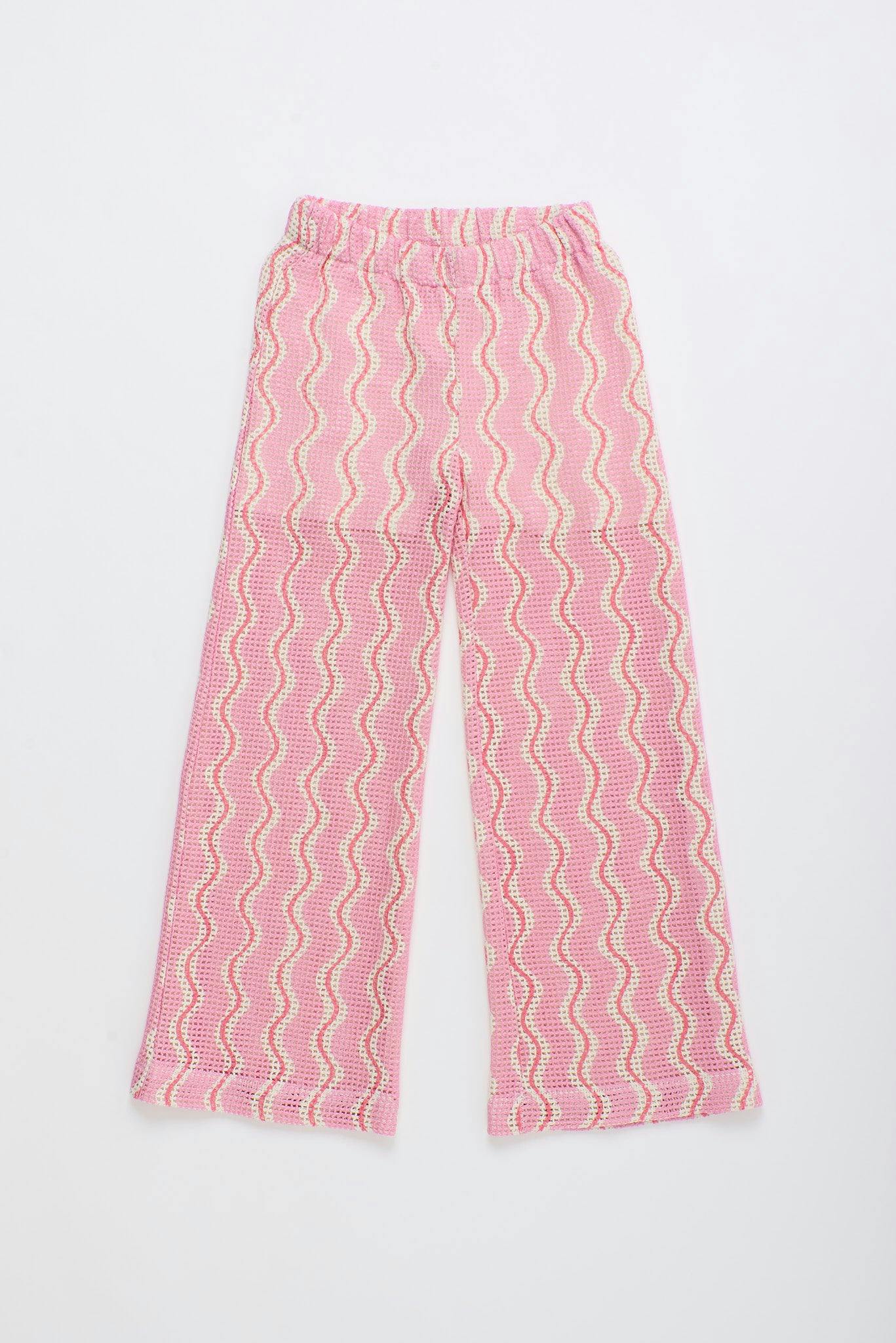 WAVY KNIT PANTS PINK