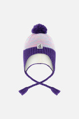 Winter Peruvian Knit Hat With Pompom Multicolored