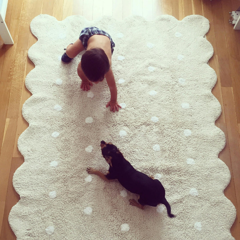 Biscuit Washable Rug