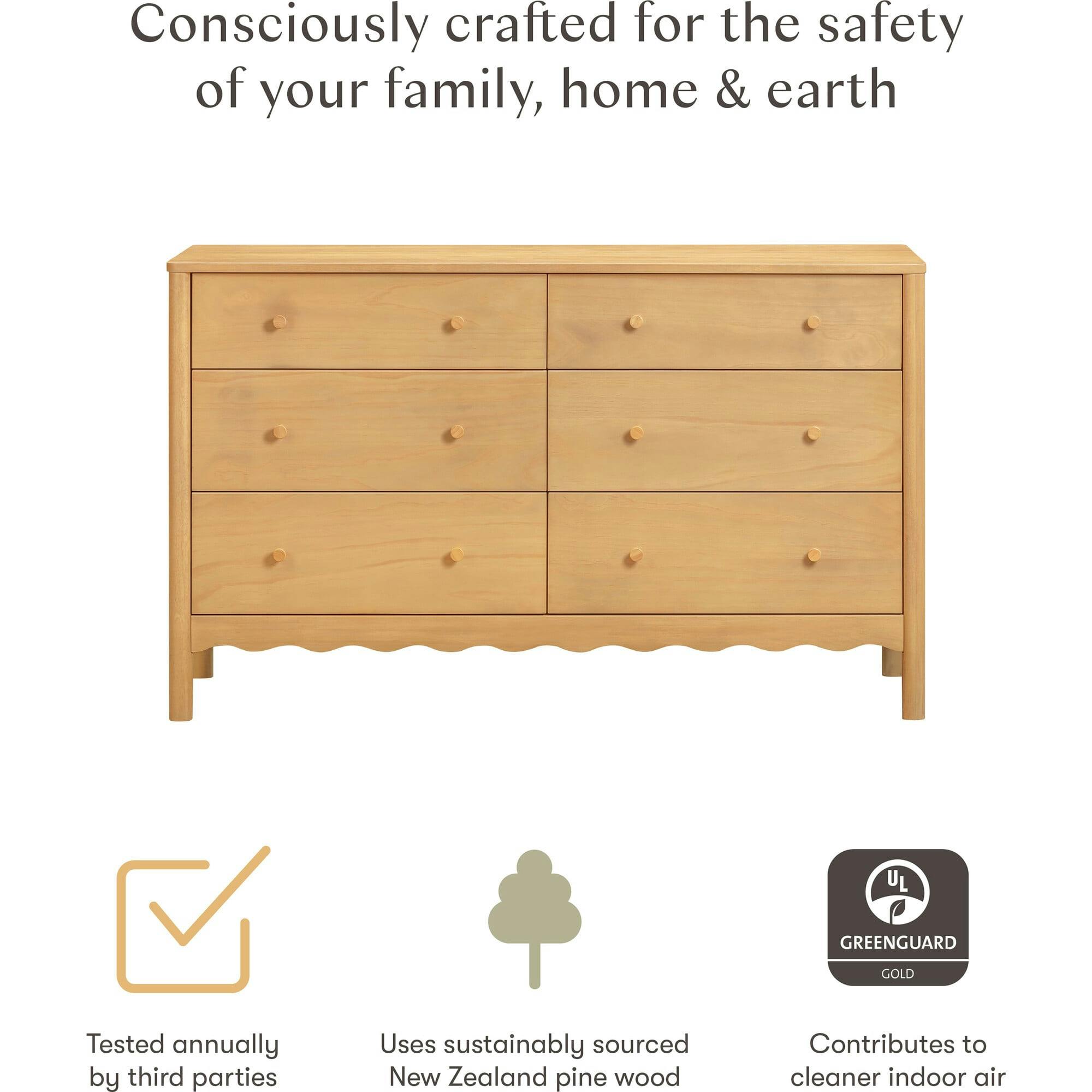 Swell 6-Drawer Assembled Dresser in Honey