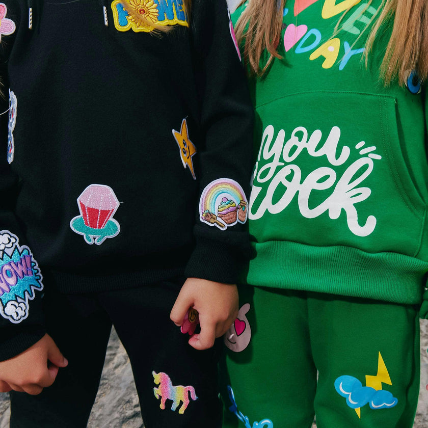 You Rock Doodle Print Hoodie And Pant Set