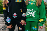 You Rock Doodle Print Hoodie And Pant Set