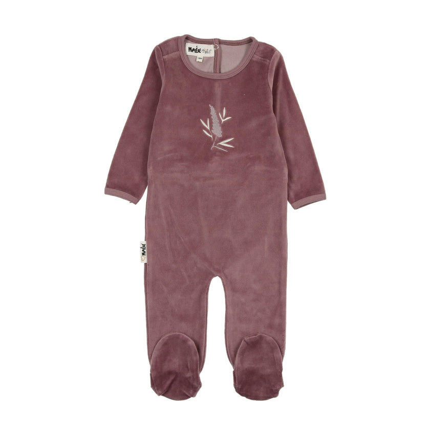 Floral Embroidered Round Neck Long Sleeve Footie