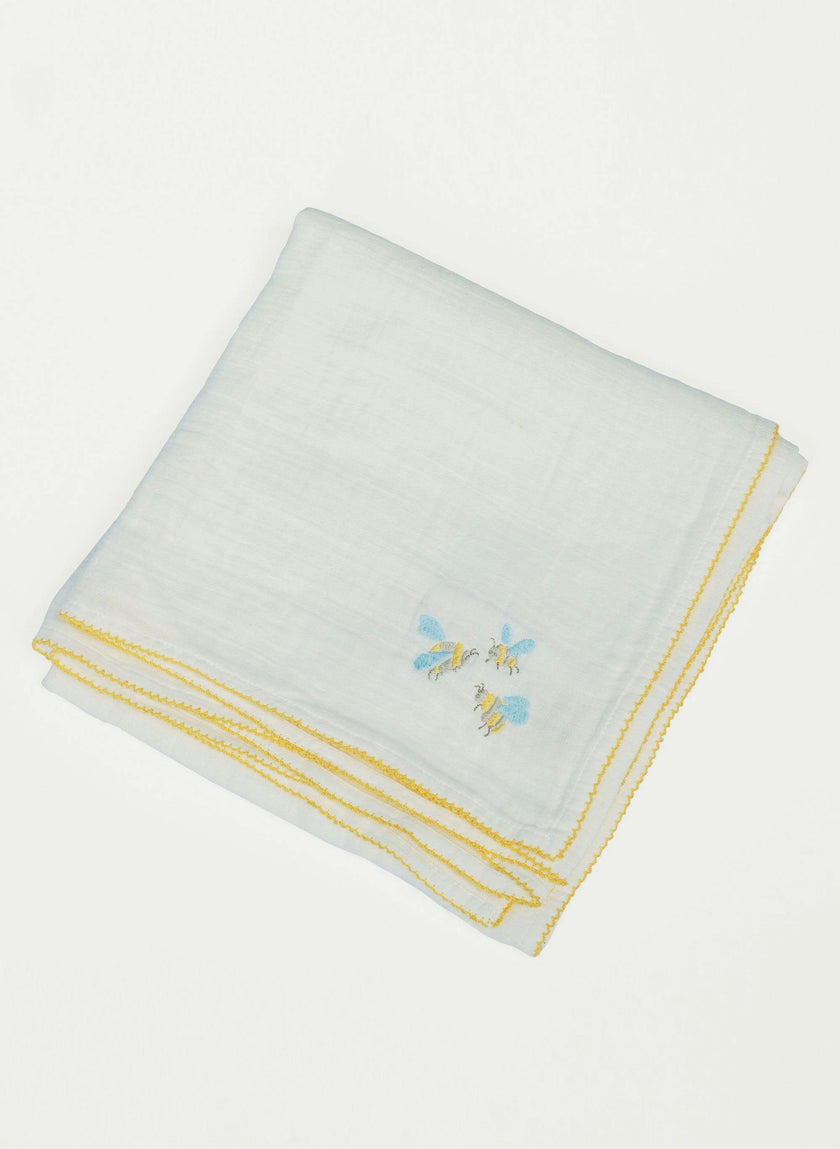Baby Classic Bib - Embroidered Bee