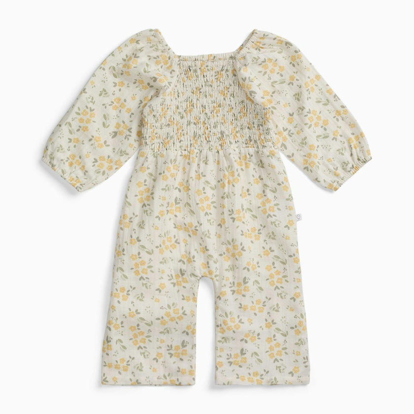 Floral Muslin Smocked Jumpsuit