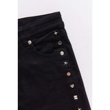 Girls Twill Stud Short in Black
