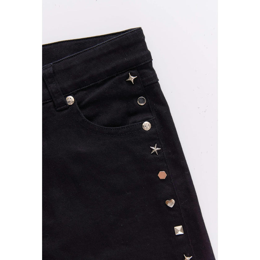 Girls Twill Stud Short in Black