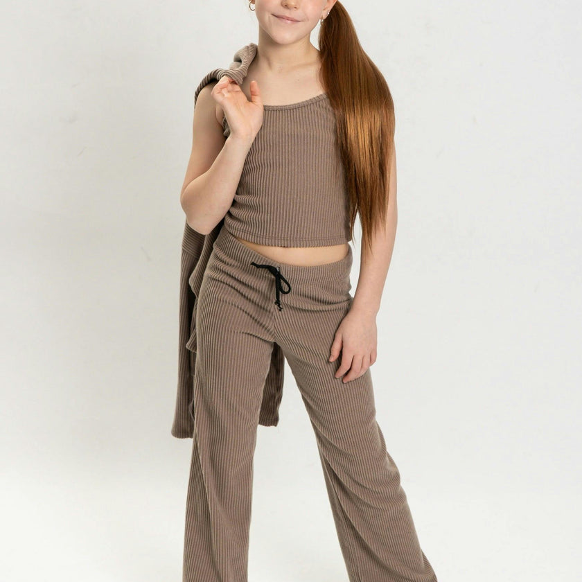 Girls Lucy 3 Piece Rib Sweat Set
