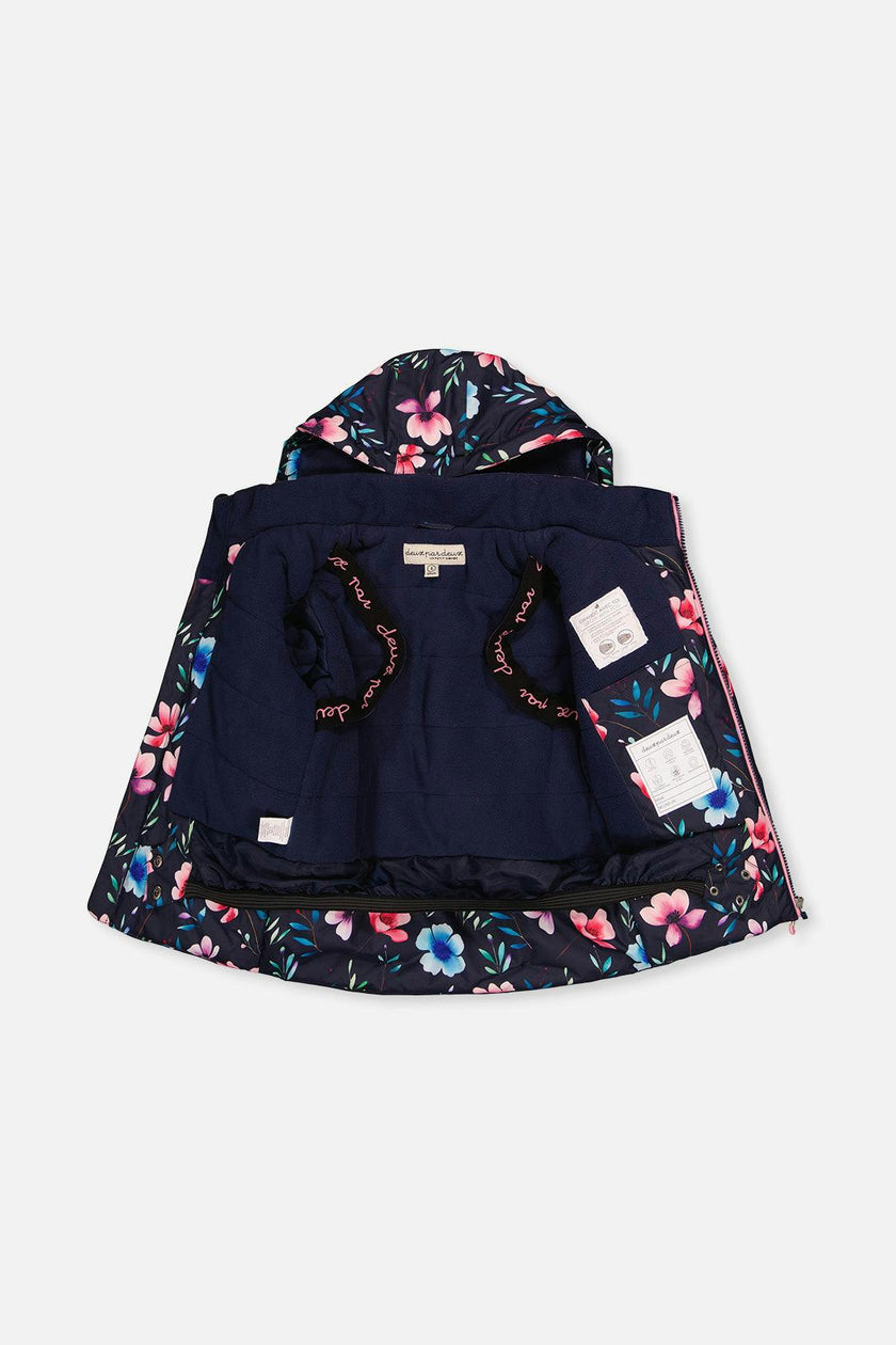 Two Piece Play Snowsuit Blue Floral Print