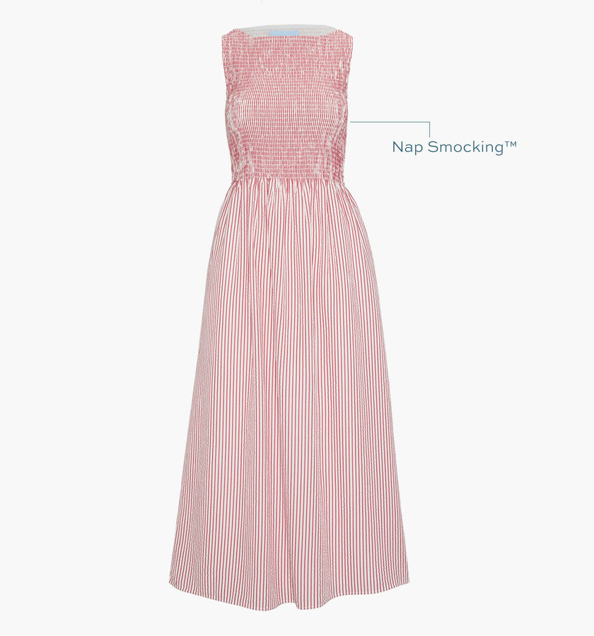 The Cosima Nap Dress - Red Ticking Stripe