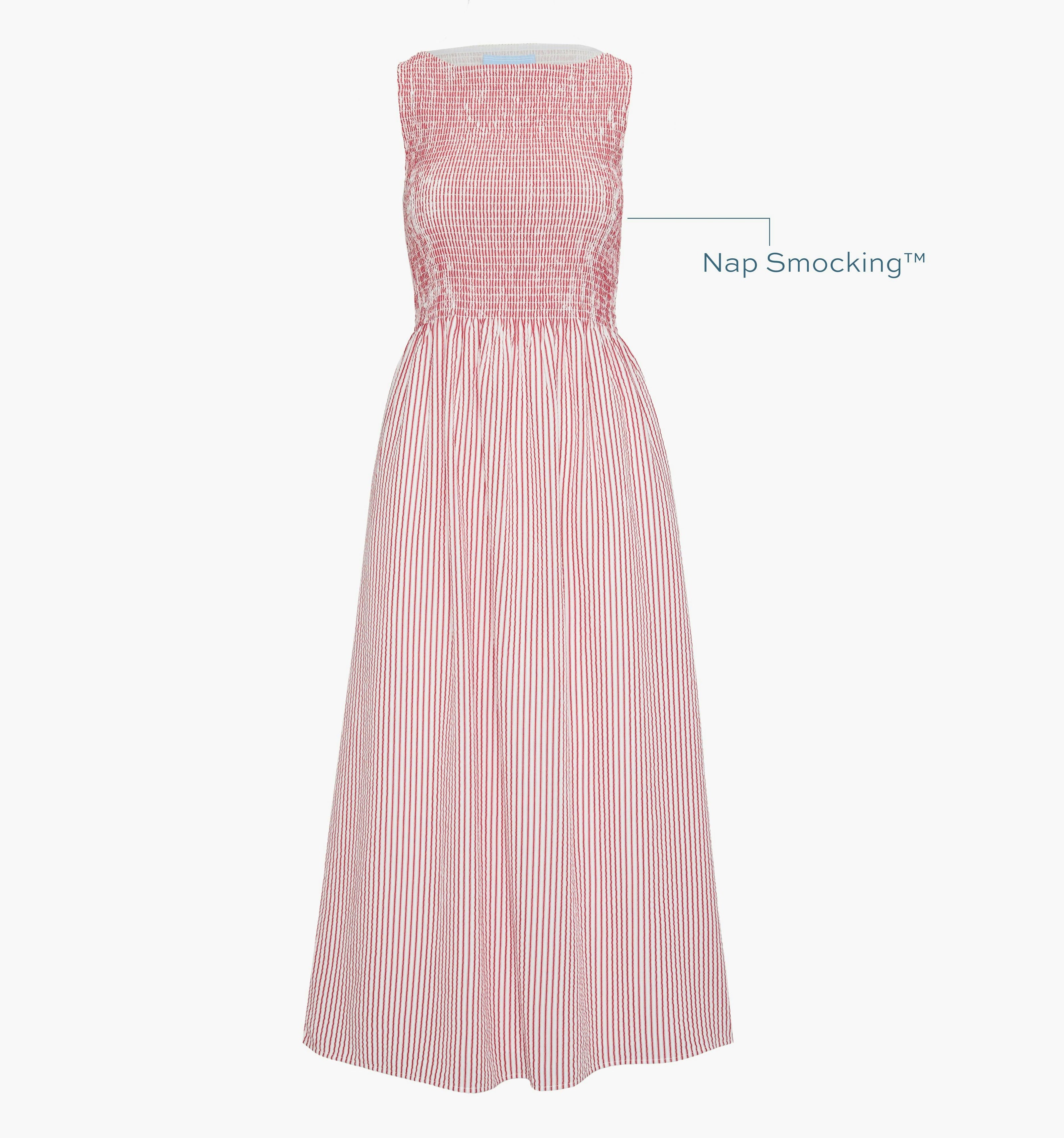 The Cosima Nap Dress - Red Ticking Stripe