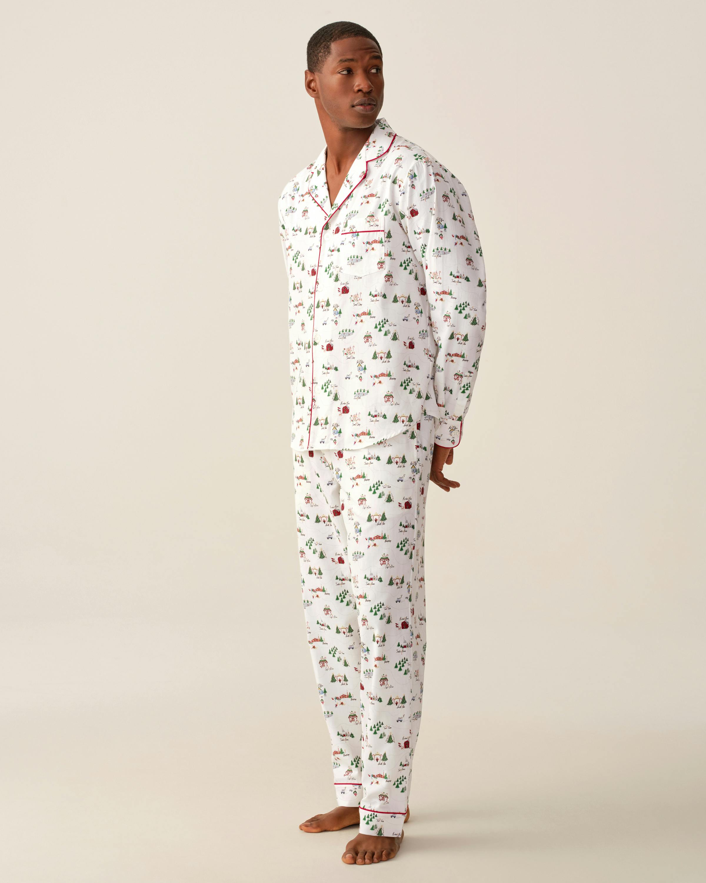 Men's Twill Pajama Set in North Pole Chronicles