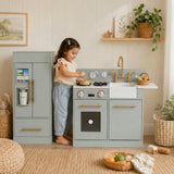 Little Chef Charlotte Modern Play Kitchen, Silver Gray/Gold