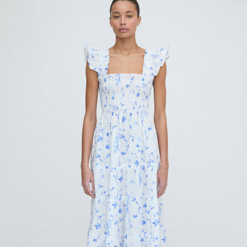 The Ellie Nap Dress - Blue Botanical