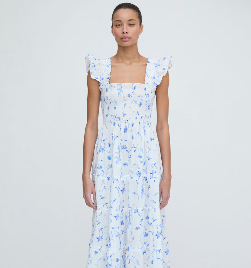 The Ellie Nap Dress - Blue Botanical