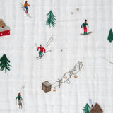 Cotton Muslin Quilted Throw - Powder Party