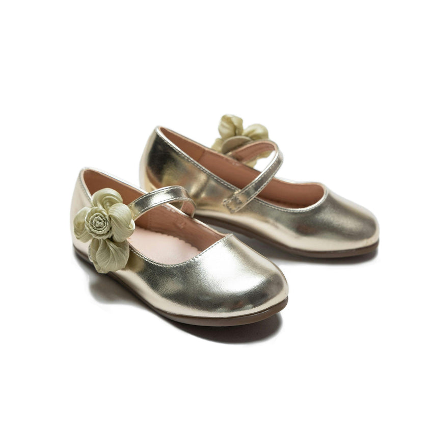 Gold Yasmine Blooming Flats
