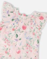Cotton Muslin Dress And Bloomer Set Pink Printed Berries