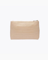Insulated Small Snack Pouch, Cream Croc