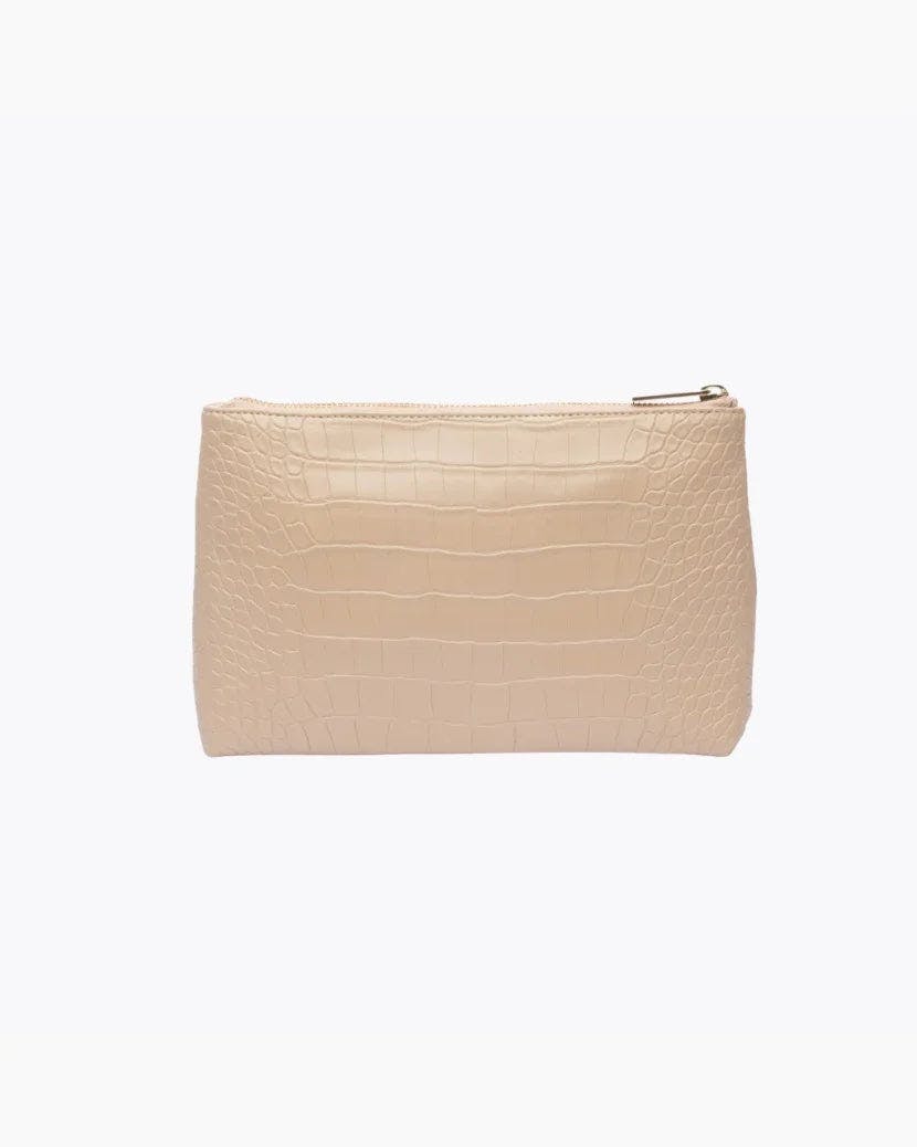 Insulated Small Snack Pouch, Cream Croc