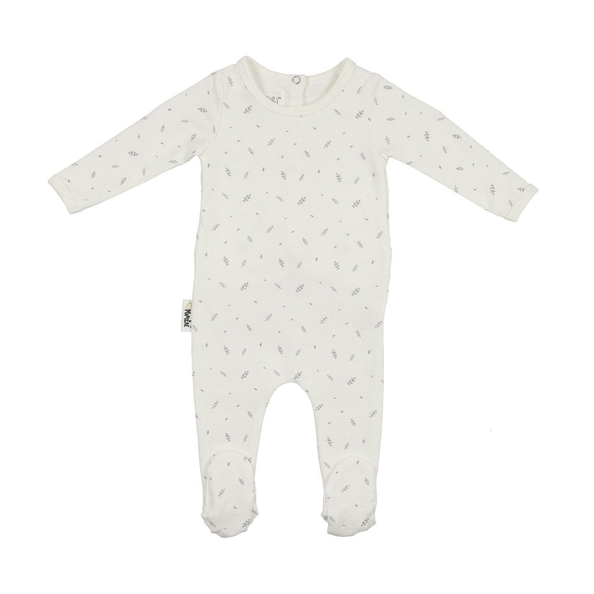 Elegant Leaves Footie and Beanie Set