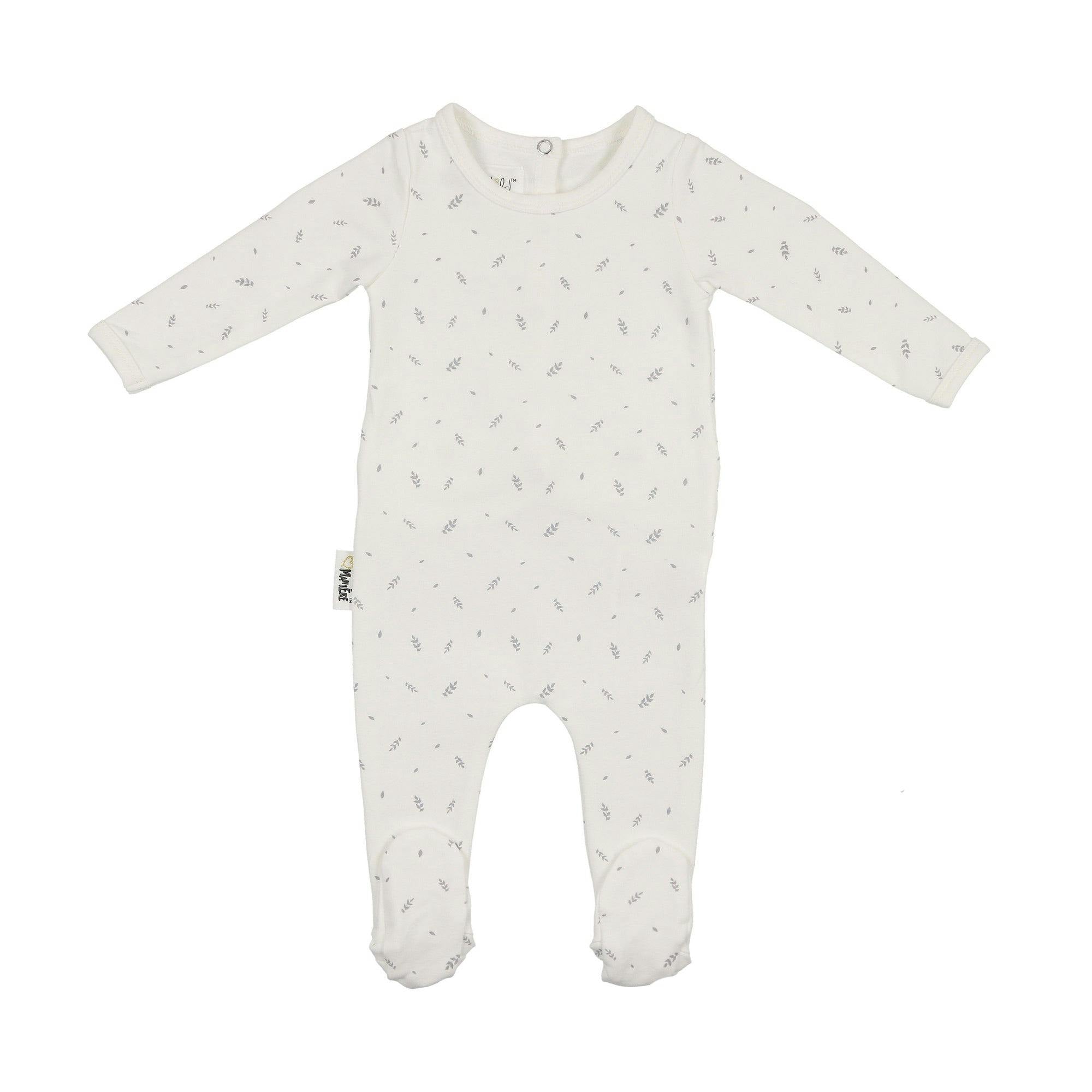 Elegant Leaves Footie and Beanie Set