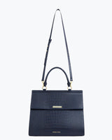 Large, Insulated, Chic Lunchbox, Navy Croc