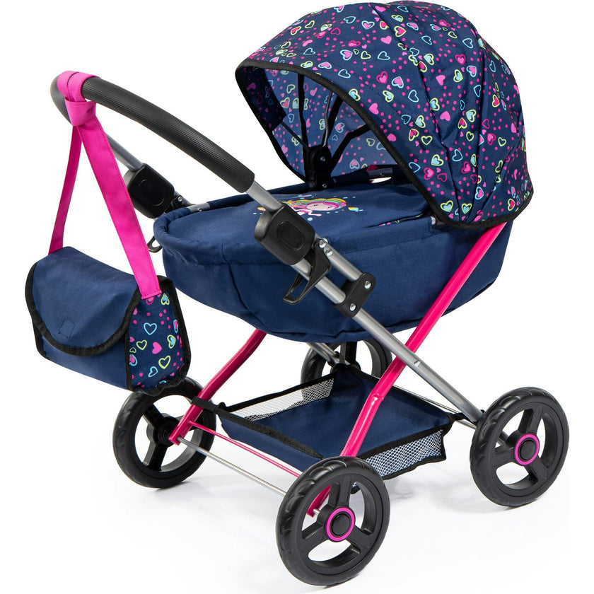 Design Dolls: Pram Cosy in Blue/Pink Hearts