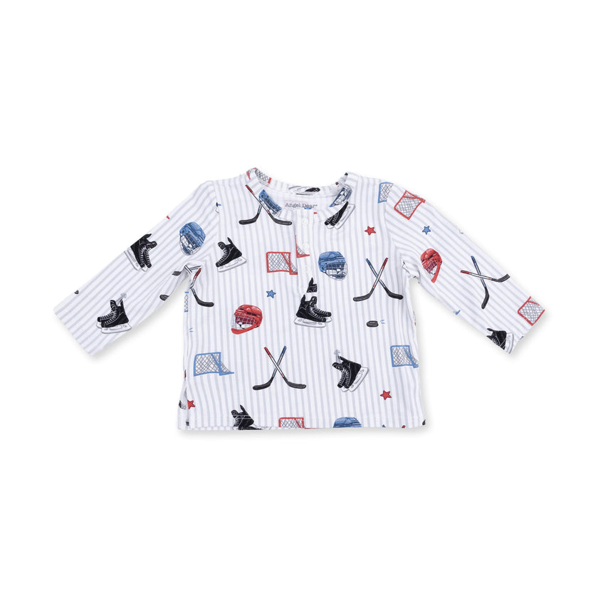 Hockey Stripe - Long Sleeve Henley