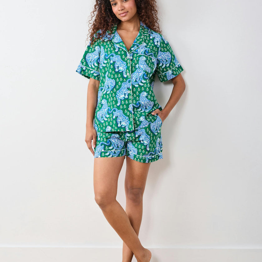 Tiger Queen - Short PJ Set - Jade