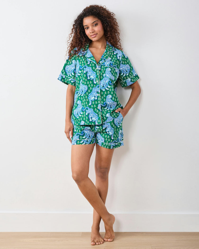 Tiger Queen - Short PJ Set - Jade