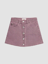 Jenny Mini Skirt | Pink Houndstooth