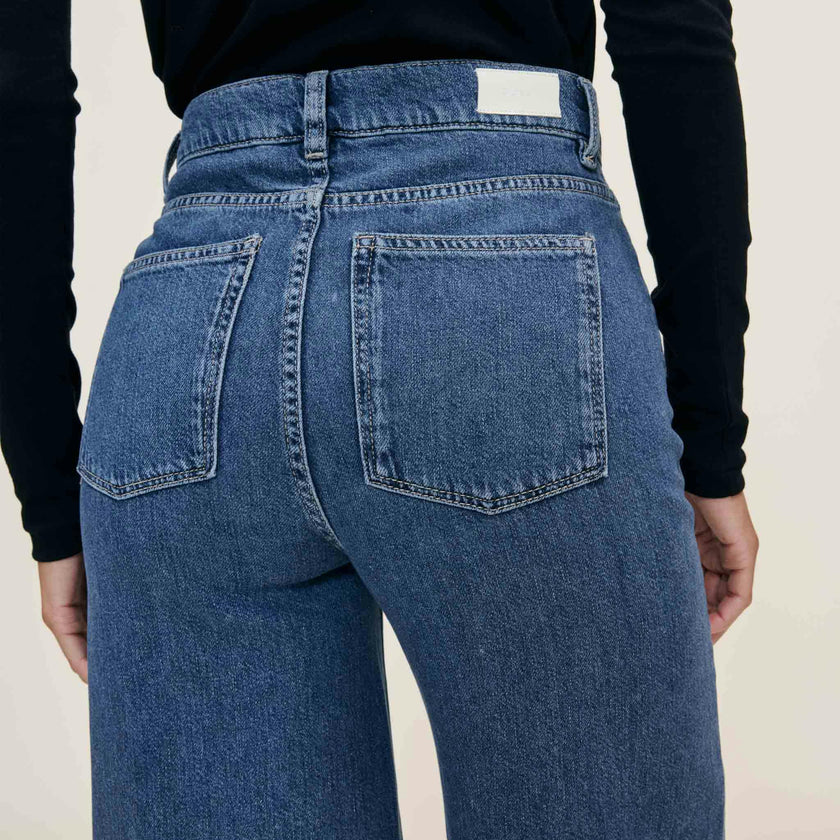 Hepburn Wide Leg High Rise Ankle Jeans Del Ray