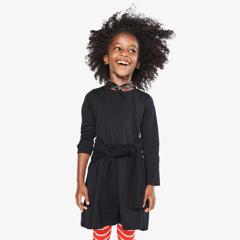 Kids long sleeve perfect pocket dress