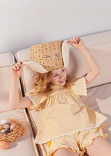 Seersucker Smocked Girl Blouse