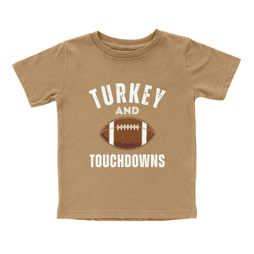 Turkey and Touchdowns Thanksgiving Short Sleeve T-Shirt