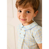 Pip Check Button Detail Short Sleeve Shirt in Green (12mths-5yrs)