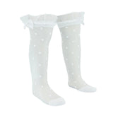 Transparent Polka-Dot Bow Trim Socks