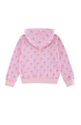 Soft Fleece Zip-up Hoodie, Lovely Bow