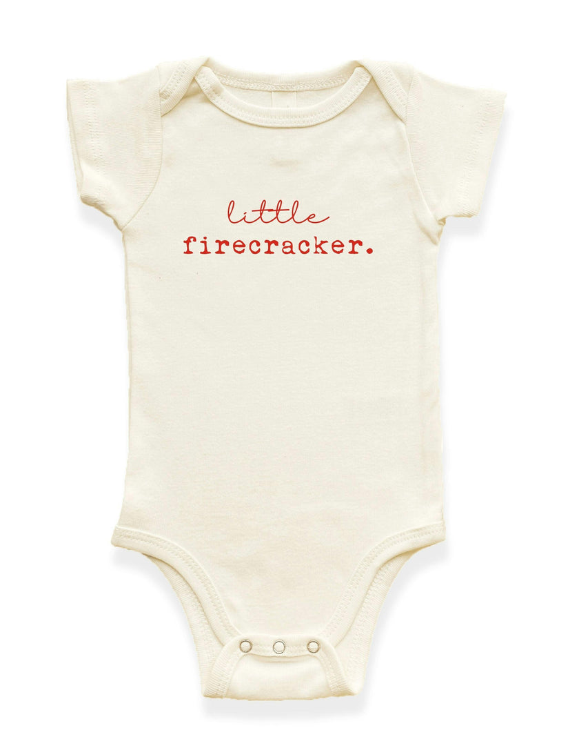 Little Firecracker Organic Cotton Short Sleeve Baby Bodysuit