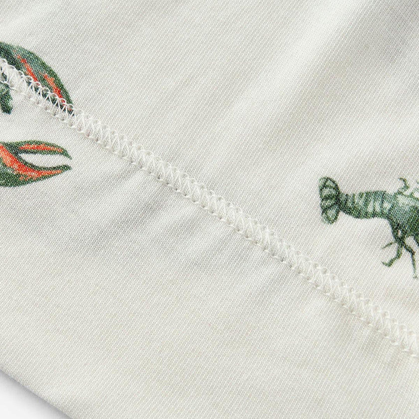 Mint Lobster Luxe Stretch Newborn Gown & Hat Set