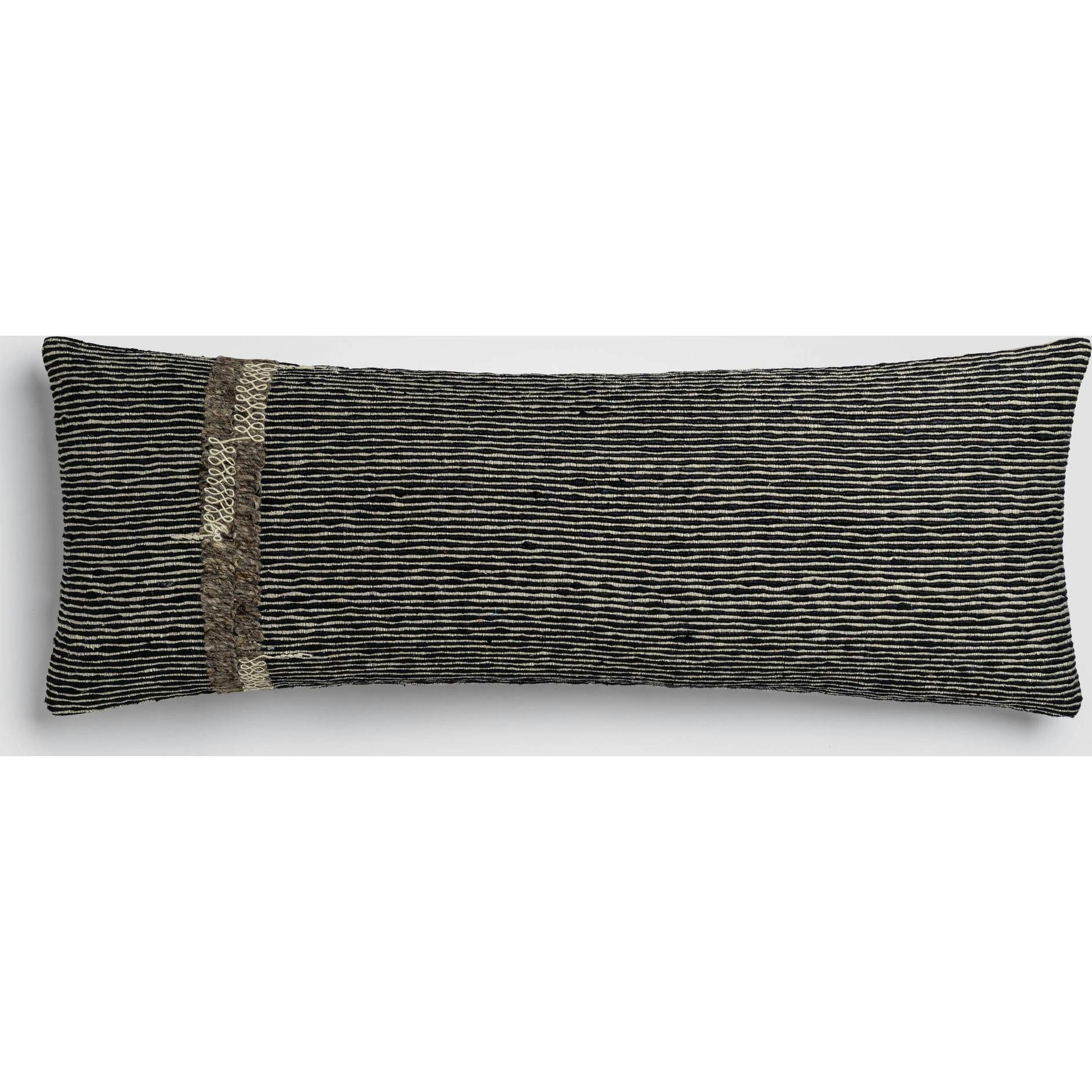 Geo Stripe Black & White Geometric Lumbar Pillow