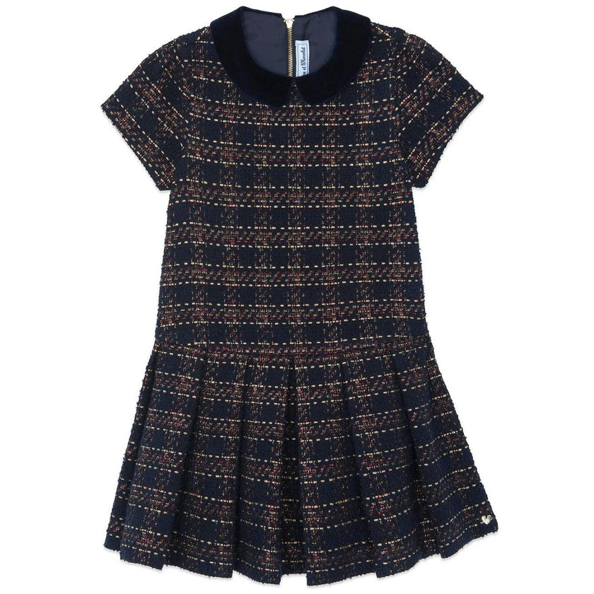 Short Sleeved Checked Dress