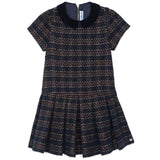 Short Sleeved Checked Dress