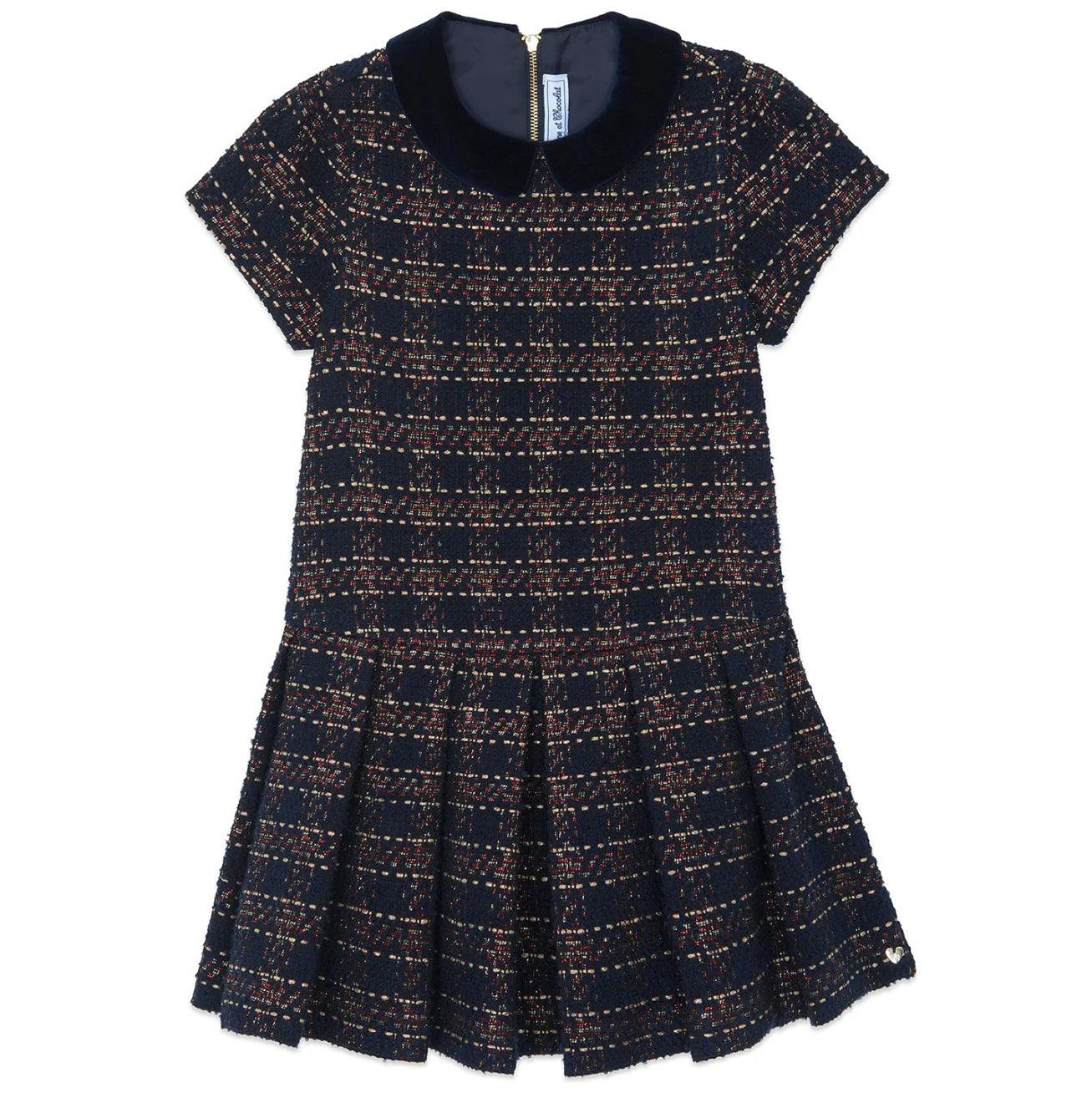 Short Sleeved Checked Dress