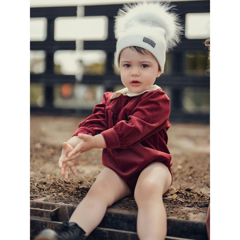Velvet Butter Peter Pan Collar Long Sleeve Romper
