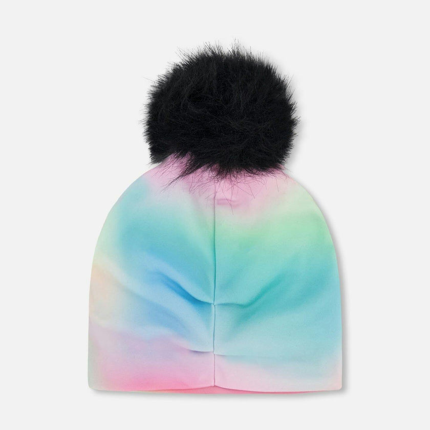 Stretch Jersey Hat With Pompom