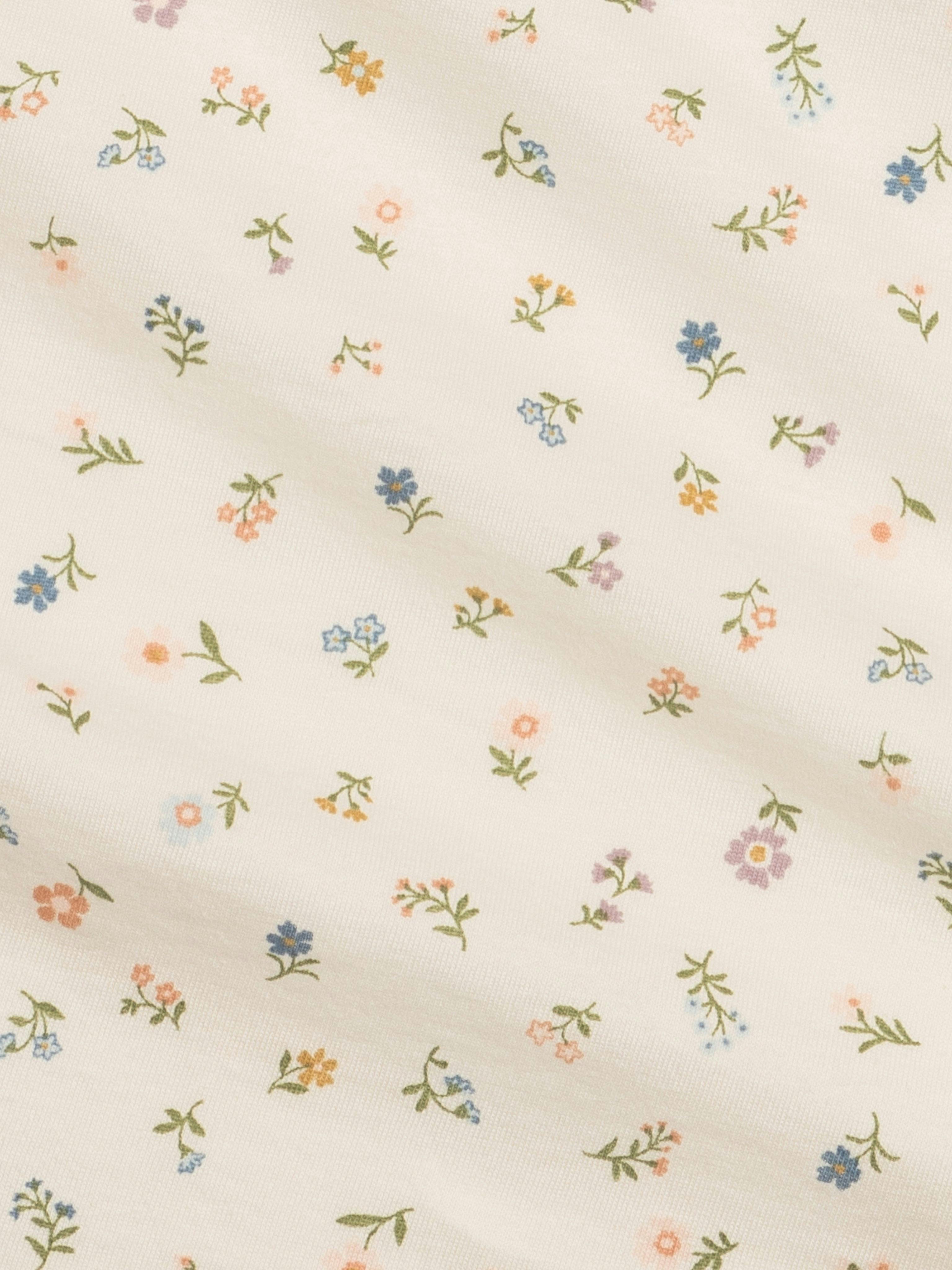Swaddle Blanket - Petaline Floral / Fog + Fern